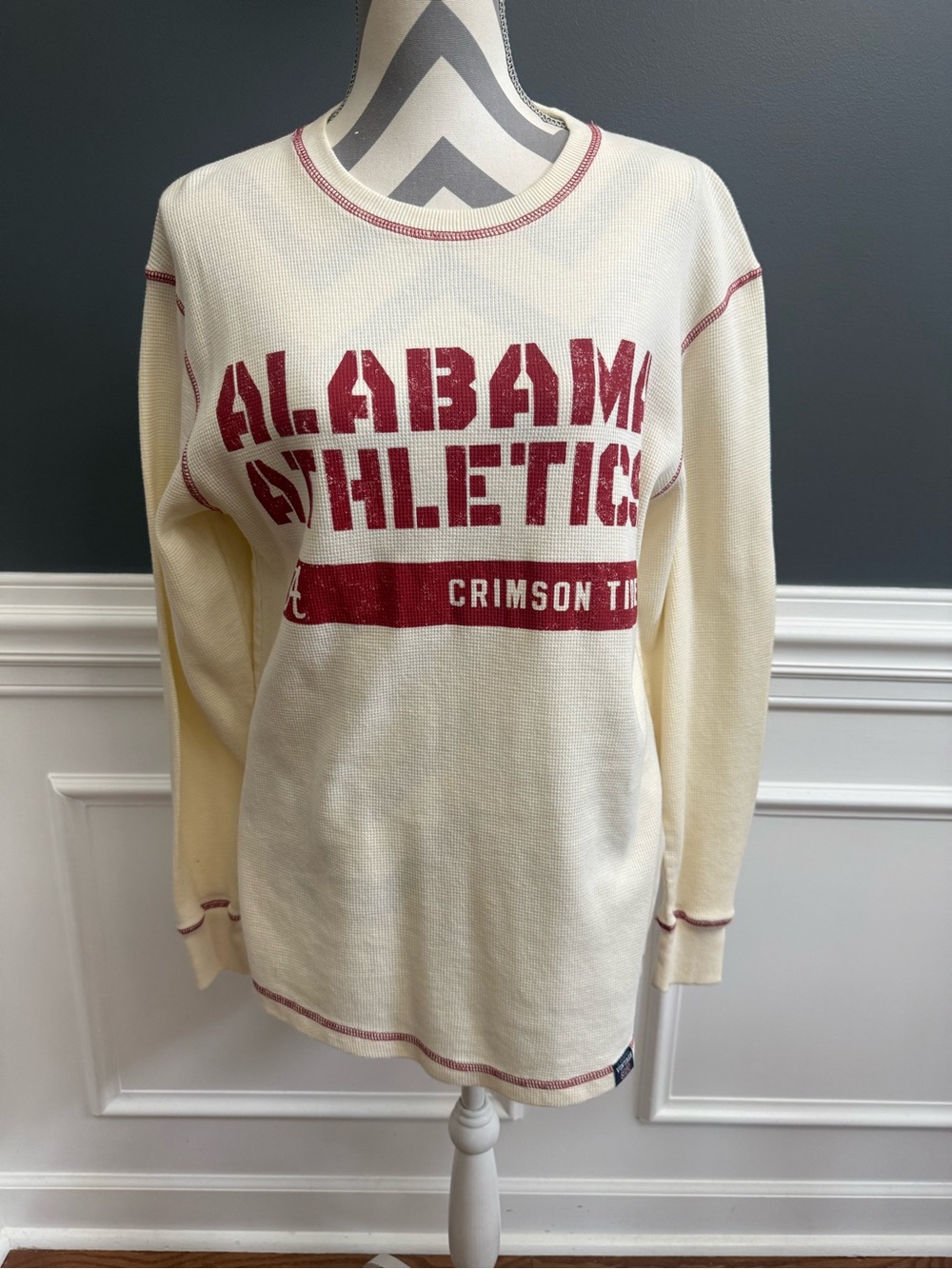 Alabama Crimson Tide waffle knit shirt size large
